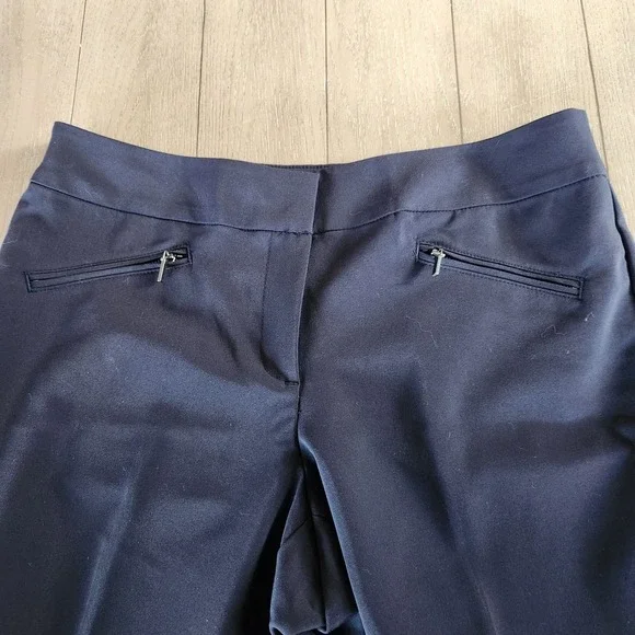 Ann Taylor Petite Curvy Dark Navy Zipper Pocket Dress Pants Women's Sz 8P Curvy - Picture 10 of 11